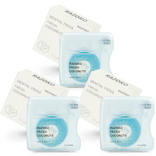 Image of Coconut-Oil Infused Woven Dental Floss,Vegan and Cruelty-Free,Coconut 6 Month Supply (33 Yds x 3 Units)
