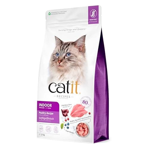 Image of Catit Recipes Indoor/Sterilised Adult Poultry 1 Year + Dry Cat Food, 2kg