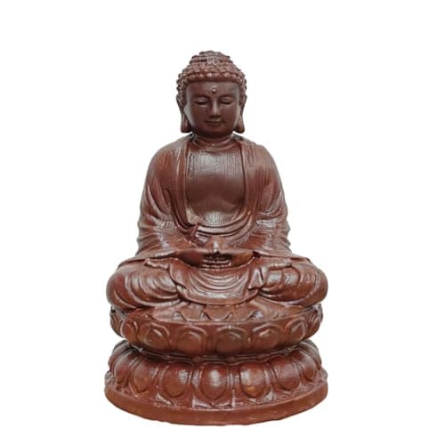 Image of DFJLWKE Resin Serene Buddha Statue small in Lotus Pose Statue Ornament Ideal for Home Office and Car Decor
