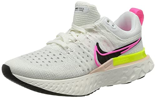 Image of Nike React Infinity Run Flyknit 2, Sneaker, White/Black-Sail-Pink Blast,