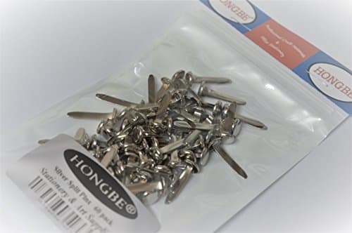 Image of Hongbe 60 Split Pins Paper Fasteners 25mm Silver Colour