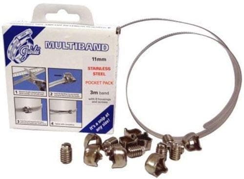 Image of Jubilee® Multiband 11mm Wide 3m Long with 8 housing and Screws Stainless Steel (Pocket Pack)