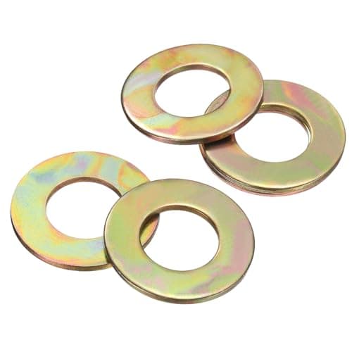 Image of sourcing map 10Pcs 5/8" SAE Flat Washers Carbon Steel Color Galvanization, 0.68" ID x 1.31" OD x 0.08" Thick Metal Washers for Screws Bolts Machinery Repair Accessories