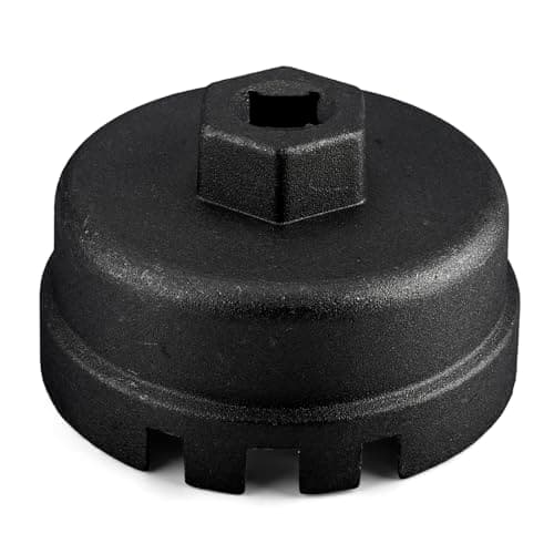 Image of VAGCARS Oil Filter Wrench,14 Flutes 6 Slots Oil Filter Removal Tool,64mm Aluminum Oil Filter Cap Wrench,Compatible with Toyota,4 Runner,Prius,RAV4,Highlander,Tundra,Corolla,1.8L Engine (Black)