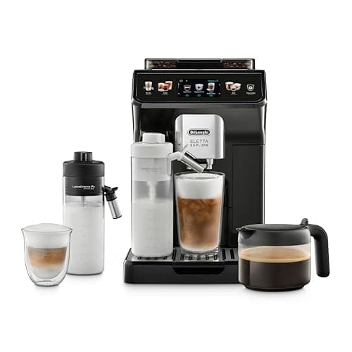 Image of De'Longhi Eletta Explore ECAM452.57.G, Barista Coffee Machine with Milk Frothing Nozzle, Espresso Machine, Coffee Bean Machine, Automatica Coffee Machine with LatteCrema System, Dark Grey