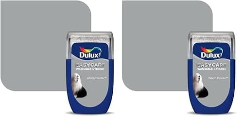 Image of Dulux Easycare Washable & Tough Tester Paint, Warm Pewter, 30 ml (Pack of 2)