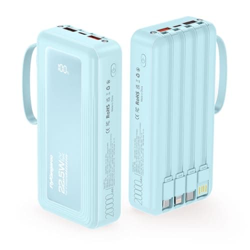 Image of Power Bank 20000mAh, PowerBank 22.5W PD Fast Charger with Digital LCD Screen, Portable Charger with 6 Outputs & 2 Inputs for iPhone, Samsung, Pixel, LG, Moto, iPad Ideal for Travel & Festivals
