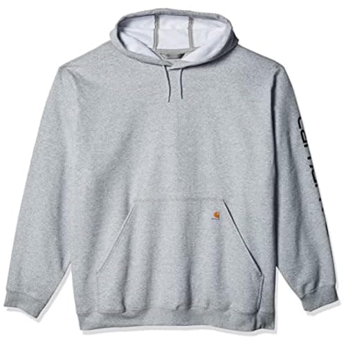 Image of Carhartt Men's Loose Fit Midweight Logo Sleeve Graphic Sweatshirt, Heather Grey/Black, L