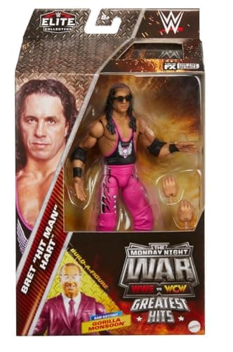 Image of WWE Bret The Hitman Hart Mattel Elite Collection Greatest Hits Series 2 The Monday Night Wars Action Figure Toy