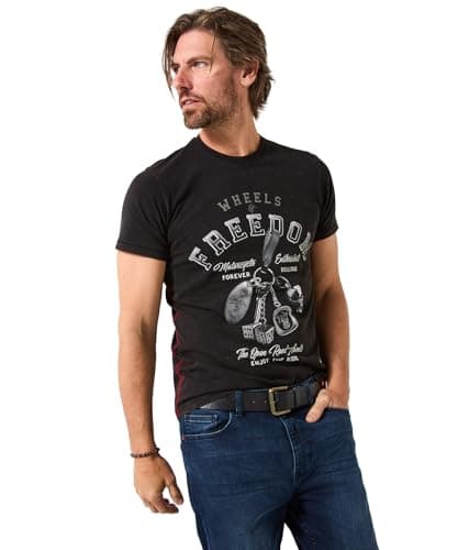 Image of Joe Browns Male Motorcycle Lifestyle Graphic T-Shirt, Regular, Black, UK S