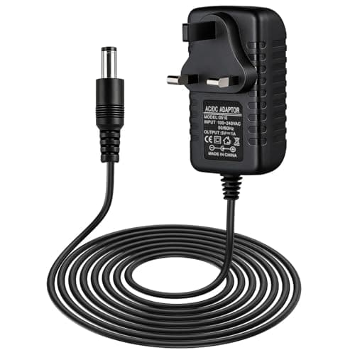Image of DC 5V 1A Power Supply Adapter, AC 100-240V 50/60Hz to DC 5V Universal Power Adapter Charger with 5.5mm x 2.5mm Converter Plug, 5W Wall Charger for LED Strips Light CCTV Camera Router Speaker, 1M