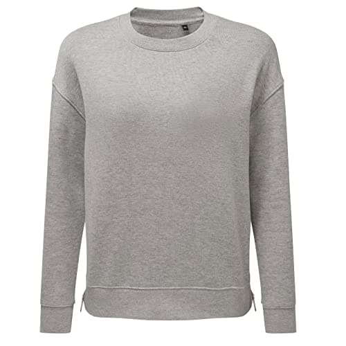 Image of TriDri Womens/Ladies Heather Recycled Side Zip Sweatshirt (XXL) (Grey)