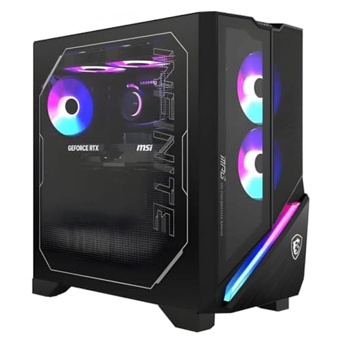 Image of MSI MPG Infinite X3 AI Gaming Desktop PC, Intel Core Ultra 7 265K, 32GB DDR5 RAM, 1TB PCIe SSD, NVIDIA RTX 5070 12GB, Liquid Cooled, Windows 11 Home, Wi-Fi 6E, Black 9S6-B94211-098