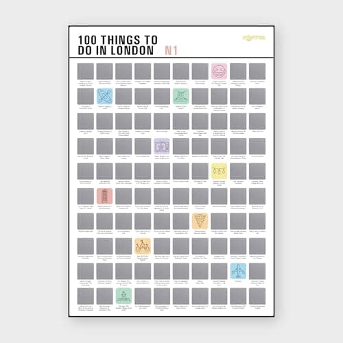 Image of 100 Things To Do In London Scratch Off Poster - London UK Bucket List - A2 (42 x 59.4 cm)