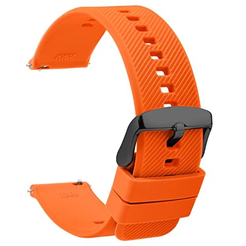 Image of TStrap Silicone Watch Straps 22mm - Quick Release Watch Bands Soft Rubber Orange - Waterproof Military Watch Strap for Men Women - for Smartwatches Straps Replacement
