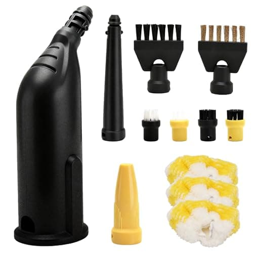 Image of 12 pieces accessories for Kärcher steam cleaner SC1 SC2 SC3 SC4 SC5, joint brushes, round brush, power nozzles set, hand nozzle, microfibre cloth, steam cleaner replacement parts for Kärcher
