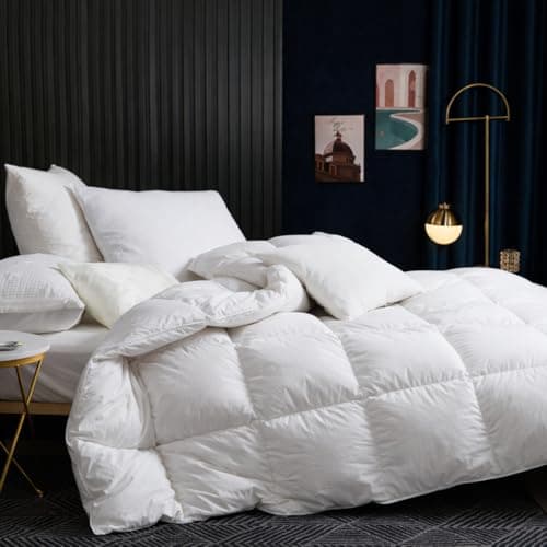Image of BedFabtasy Luxury King Size Duvet 9 Tog Goose Feathers Down Duvet|600TC Breathable 100% Cotton Cover & Down Proof Fabric|Hotel Quality King Quilt with 8 Corner Tabs|All Season & Machine Washable