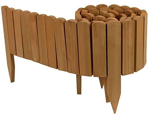 Image of Woodside Log Roll Wooden Border Fence - 203cm x 20cm