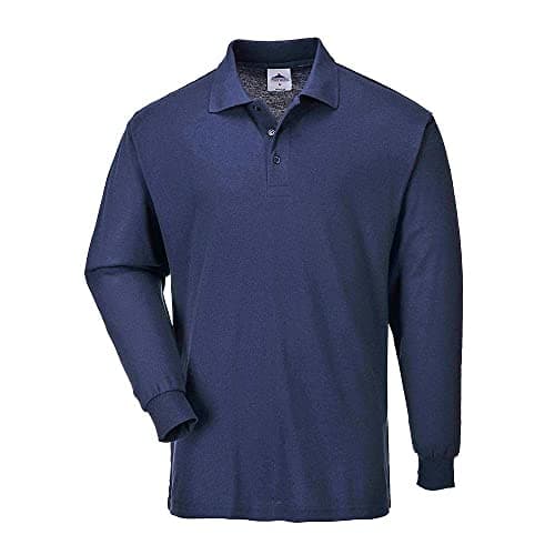 Image of Portwest Genoa Long Sleeved Polo Shirt, Size: XXXL, Colour: Navy, B212NARXXXL