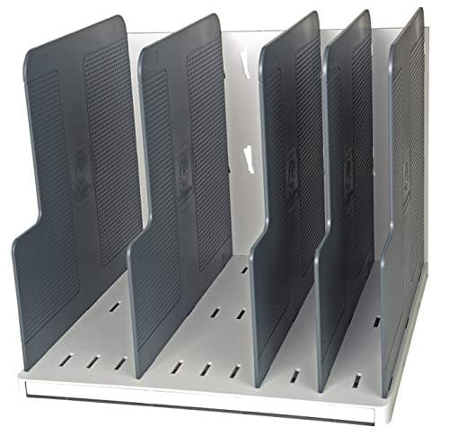 Image of Exacompta - Ref 390740D - Modulotop Office - Vertical Sorting Rack - 300 x 288 x 255 in Size, Suitable for A4+ Documents, 5 Dividers Provided - Light Grey/Mouse Grey