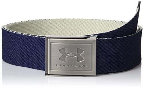 Image of Under Armour Boy's Webbing Belt, (410) Midnight Navy/Khaki Base/Silver, Standard Size