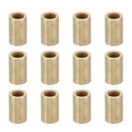 Image of TA-VIGOR 12Pcs M4 Brass Spacer, 4mm ID x 6mm OD x 10mm Length Metal Round Standoff Bushing Plain Finish Spacer for Mechanical and DIY Projects for M4 Screws Bolts and Rods