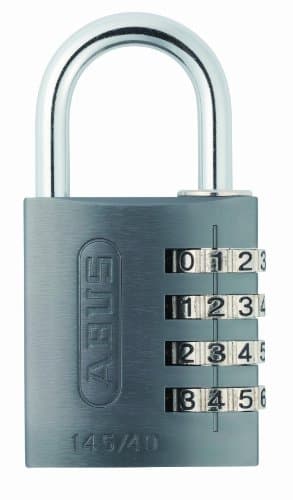 Image of ABUS Combination Lock 145/40 Titanium - Luggage Lock, Locker Lock and Much More. - Aluminium Padlock - Individually Adjustable Numerical Code - ABUS Security Level 4