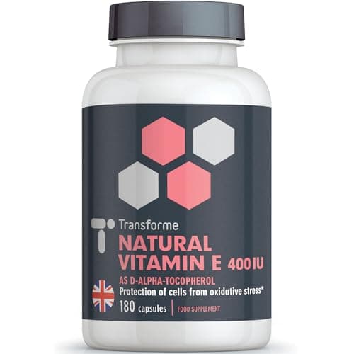 Image of Transforme Vitamin E Capsules 400iu Natural Source, 180 Softgels, Natural Liquid D-Alpha Tocopherol, Higher Absorption Than Tablets, 6 Month Supply