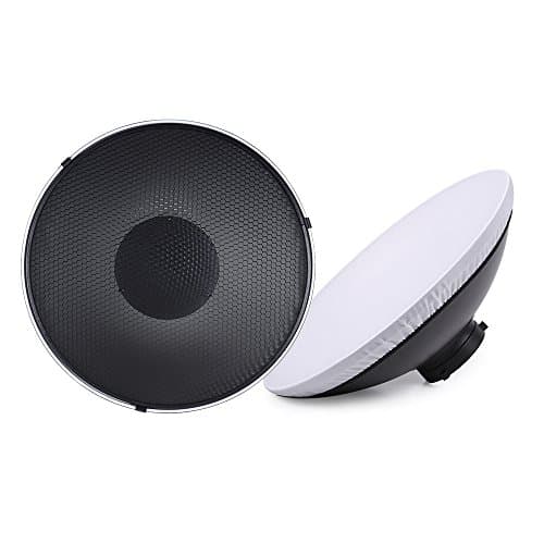 Image of Andoer 16inch Bowens Mount Beauty Dish Diffuser Reflector + Honeycomb Grid + Soft Cloth White Inner for Photo Studio Bowens Strobe Light Speedlite