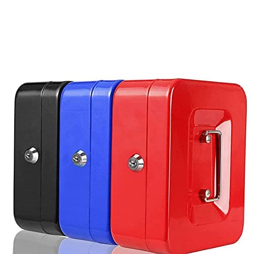 Image of ACCURATE Money Box Tin Steel Cash Safe Box Petty Cash Tin with Lock 2 Keys - Assorted color (6 INCH)