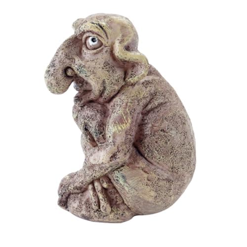 Image of Hoite Stone Figurine Gargoyle Statue Gothic Peeping Guardian Embrace Knees Outdoor Garden Exquisite Resin Sculpture Decorations Ornaments Handmade