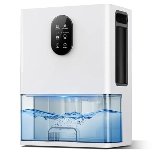 Image of Dehumidifier, 3000ML Electric Dehumidifiers for Home, Ultra Quiet Small Dehumidifier for Bedroom Bathroom Basement RV with Timer Setting, Auto Shut Off, 7 Colors LED Light, Auto Defrost, Sleep Modes
