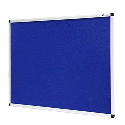 Image of Viz-Pro Blue Felt Board Pin Noticeboard 1200X900mm