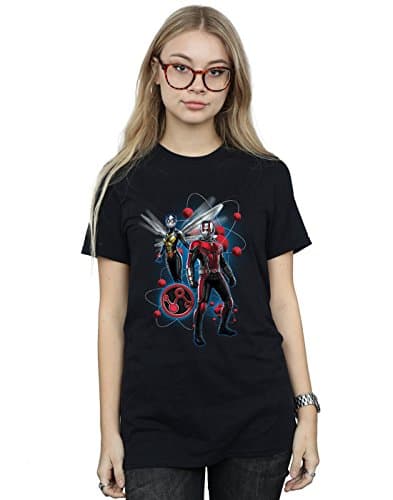 Image of Marvel Women's Ant-Man and The Wasp Particle Pose Boyfriend Fit T-Shirt Black X-Large