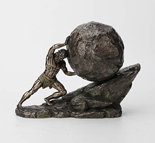 Image of Veronese Design 8 1/8 Inch Sisyphus and The Eternal Boulder Cold Cast Resin Bronze Finish Statue Home Decor