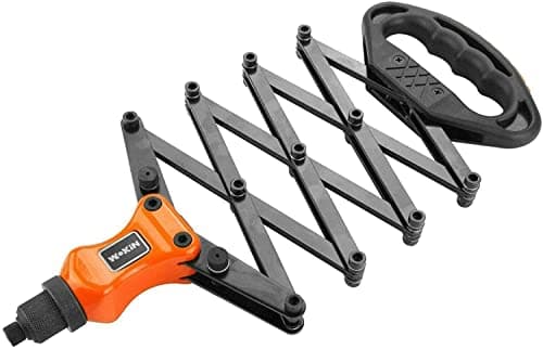 Image of ebuyerfix wokin 32 Inch Lazy Tongue Tong Hand Riveter with 5 Nosepieces Pop Rivet Gun Single Pull Action Riveter Fast Riveting Folding Extending Rivet Gun Suitable for Aluminum Stainless Steel Rivets