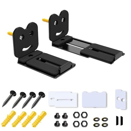 Image of Alyphyly Adjustable Soundbar Mount, Universal Sound Bar Wall Brackets fit for Samsung, Bose, Vizio, LG, Sony, JBL, Sonos and More Sound bar Mounts, Length Adjustable 3.4''-5.2''