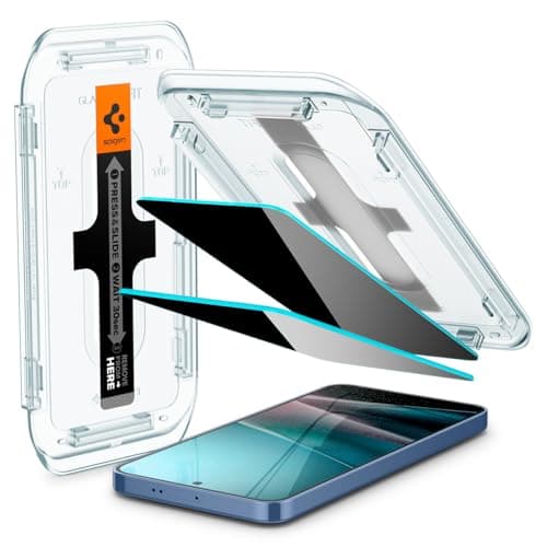 Image of Spigen Glas.tR EZ Fit Privacy Tempered Glass Screen Protector for Samsung Galaxy S25, Galaxy S24, 2 Pack, Privacy Protection, Installation kit included, Scratch-Resistant, 9H Hardness