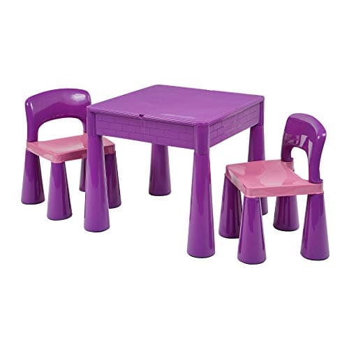 Image of Liberty House Toys 5 in 1 Activity Table & Chairs with Writing Top/Sand/Water/Storage, Violet, H465 x W510 x D530mm