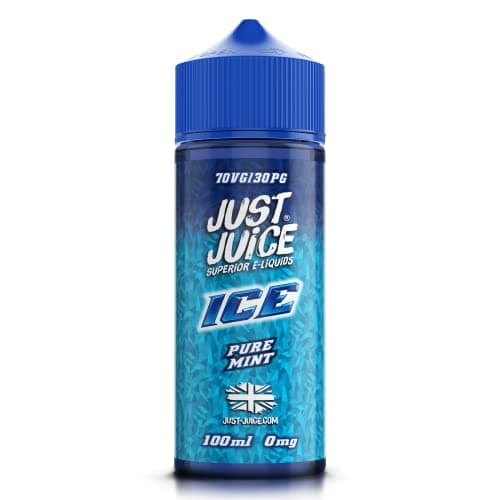 Image of Just Juice 70/30 Vape Liquid with No Nicotine, 100ml 0mg Pure Mint Ice Vape Juice, No Nicotine E liquid for E-Cigarette, Nic Free Eliquid, Vaping Liquids, 70VG 30PG