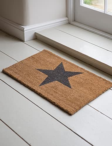 Image of Garden Trading Star Doormat - Natural Crafted in Coir | Indoor Use Only | H2 X W65 X D40cm