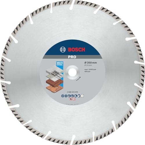Image of Bosch 1x PRO Multi Material Diamond Cutting Disc for Bore 20 mm and for Table and Petrol Saws (for Concrete, Reinforced concrete, Ø 350 mm, Professional Accessory Table Circular Saw, Petrol Saw)