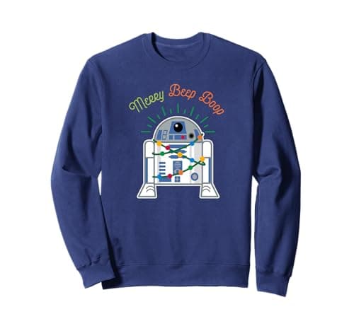 Image of Star Wars R2-D2 Droid Cute Christmas Holiday Merry Beep Boop Sweatshirt