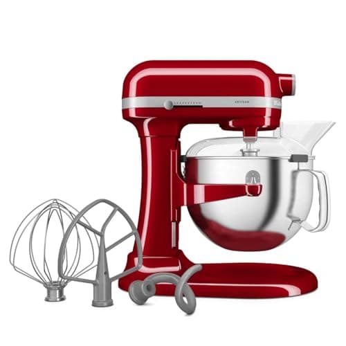 Image of KitchenAid Artisan 5KSM60SPX 5.6L Bowl-Lift Stand Mixer, 11 Speeds & Soft Start, Heavy Duty Full Metal Construction, Kneads 3.7kg Dough, Makes 11 Dozen Cookies, Empire Red
