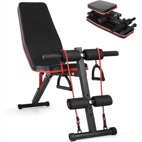 Image of Adjustable Weight Bench Foldable Home Gym Utility Bench, Multi-Position Incline Decline Flat Strength Training Bench for Full Body Workout (Style A)