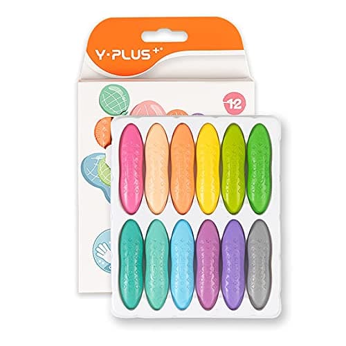 Image of YPLUS Peanut Crayons for Toddlers, Macaron 12 Colors Non-Toxic Crayons for Kids Ages 2-4, Easy to Hold Washable Toddler Crayon, Coloring Art Supplies Toys