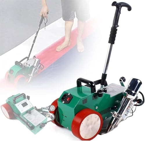 Image of Automatic Plastic Fabric Welding Machine with LCD & Speed 0.8-8 m/min, 20-680°C Smart Temperature Control Hot Air Welder for PVC Fabric, Tarpaulin, Inflatable Boat Repair