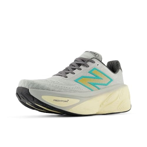 Image of New Balance Men's Fresh Foam X More V5 Running Shoe, Brighton Grey/Calcium/Cyber Jade, 10.5