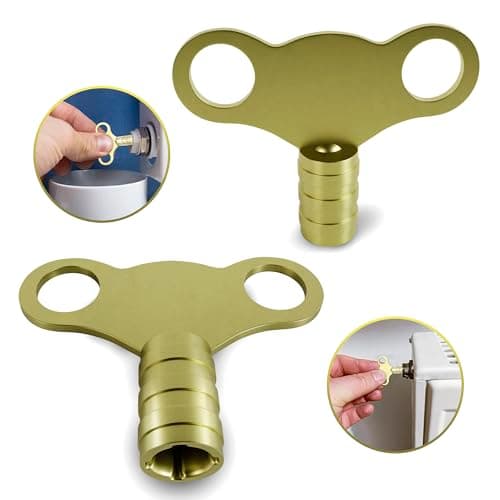 Image of Solid Brass Universal Radiator Bleed Key- 2 Pack, 5mm Radiator Key for Venting and Bleeding Radiators- Easy to Use, Heavy Duty Radiator Plumbing Bleed Key, UK Radiator Valve Clock Key.