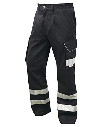Image of Leo Workwear Ilfracombe CT02 Polycotton Water and Stain Repellent Finish Cargo Trouser, 36 - Regular, Black